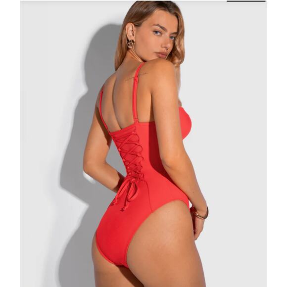 NWT TA3 Bombshell Body Sculpting Bathing Suit XL Red Medium Cup - Picture 2 of 6